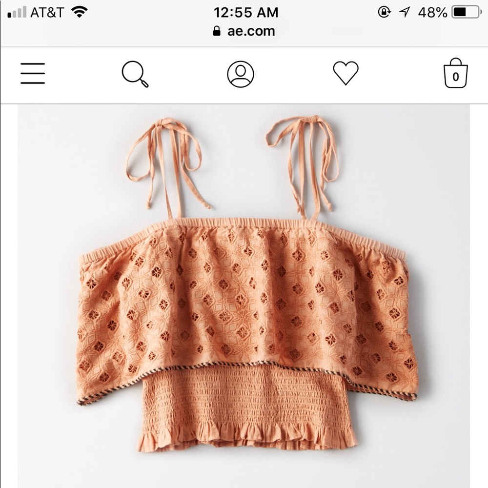 AE crop off the shoulder top